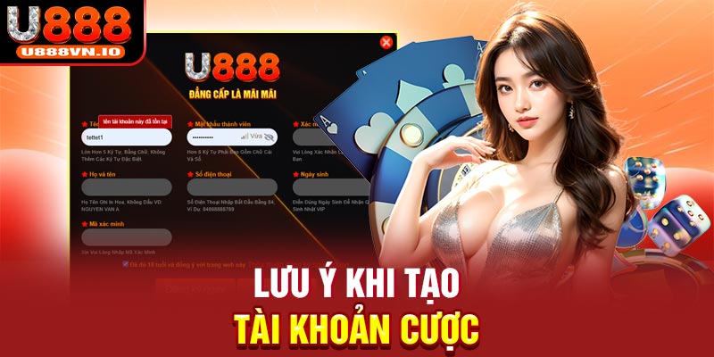 Lưu ý khi tạo tài khoản cược